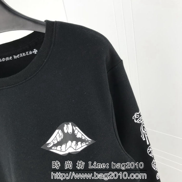 Chrome hearts 克羅心 18ss秋冬新款 梵文印花圖案 加絨加厚圓領套頭衛衣 情侶款 ydi1301